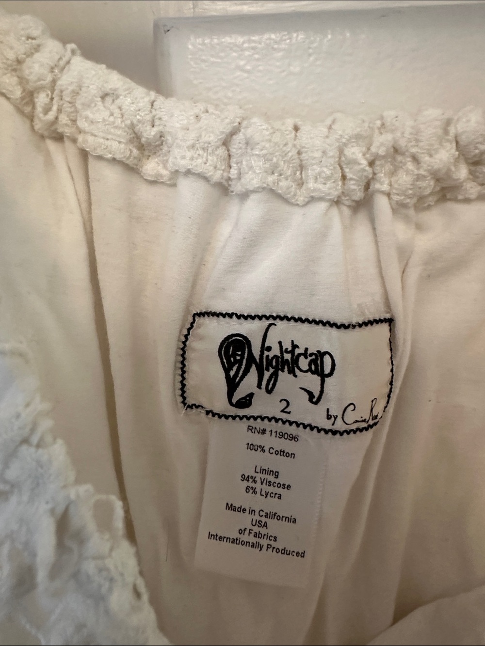 NWT Nightcap White Lace Crochet Floral Blouse Top Short Sleeve - Picture 2 of 5